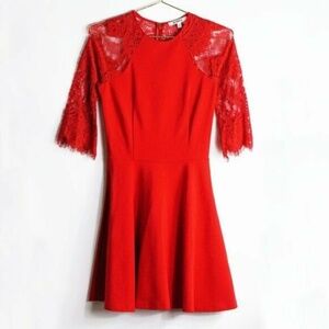 BB Dakota Yale Lace Panel Fit & Flare Cocktail